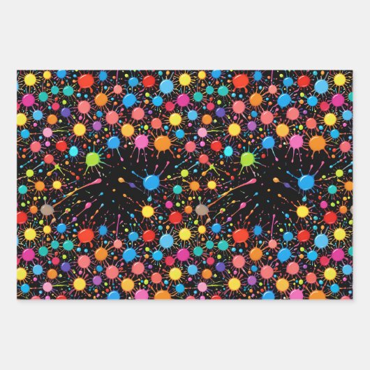 Wild Paint Spritzer Geschenkpapier Set (Vorderseite 2)