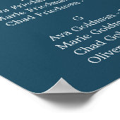 Wild Palm | Navy Blue Alphabetification Seekarte Poster (Ecke)