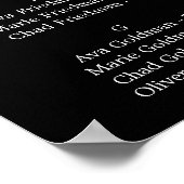 Wild Palm | Schwarze Alphabetische Sitztabelle Poster (Ecke)