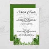 Wild Palm Wedding Schedule Card Begleitkarte (Vorne/Hinten)