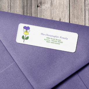 Wild Pansy Pastel Blume Rücksendeadresse
