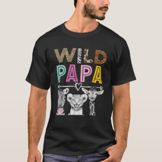Wild Papa Zoo Thema Geburtstag Safari Jungle Match T-Shirt