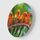 WILD PARROTS WALL CLOCK GROßE WANDUHR (Winkel)