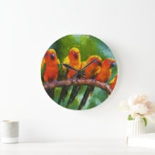 WILD PARROTS WALL CLOCK GROßE WANDUHR (Zuhause)