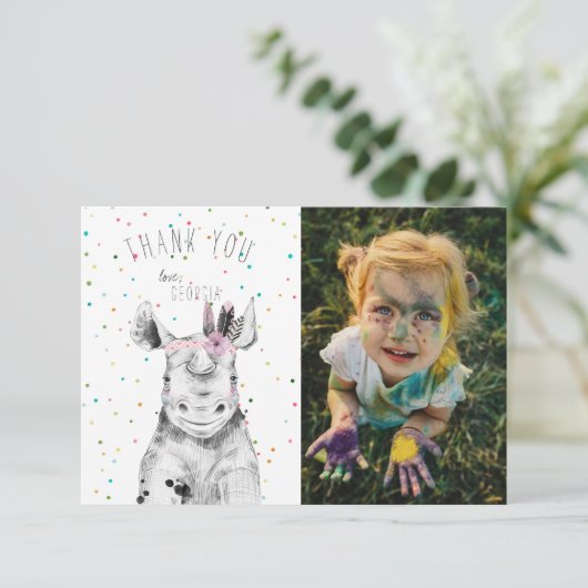 Wild Party Animal Dankeschön Card Dankeskarte (Stehend Vorderseite)