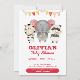 Wild Party Animals Baby Shower Einladung