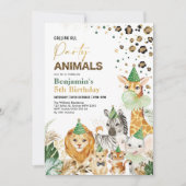 Wild Party Animals Safari Leopard Print Birthday Einladung (Vorderseite)