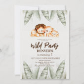 Wild Party Pastel Lion Einladung zum Geburtstag (Vorderseite)