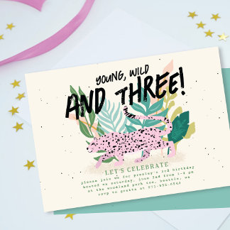 Wild Party Tiere Kindergeburtstag Party Einladung