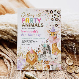 Wild Party Tiere Safari Leopard Print Birthday Einladung