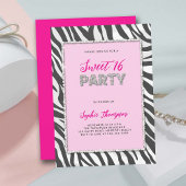 Wild Party Zebra Print Kristall Frame Sweet 16 Einladung