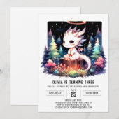 Wild Pastel Dragon Birthday Einladung (Vorne/Hinten)
