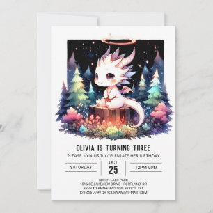 Wild Pastel Dragon Birthday Einladung