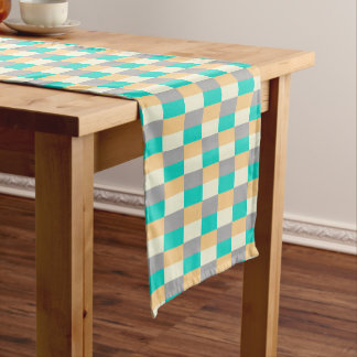 Wild Pastel with Teal in Color Blocks Kurzer Tischläufer