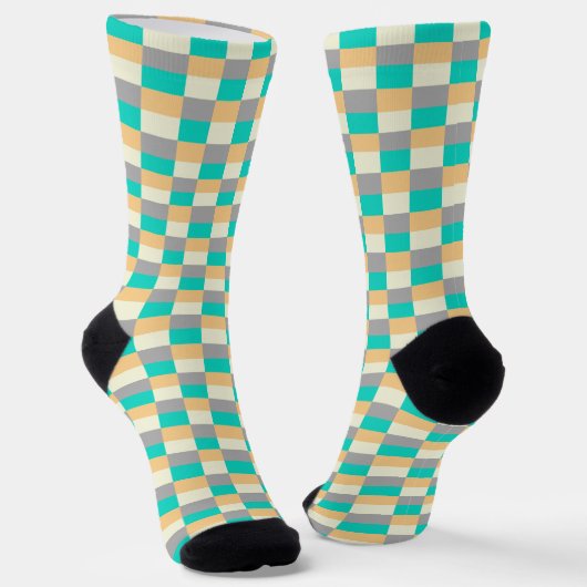 Wild Pastel with Teal in Color Blocks Socken (Gewinkelt)