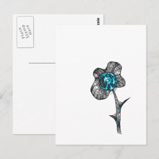 Wild Peace Blume Postkarte (Vorne/Hinten)