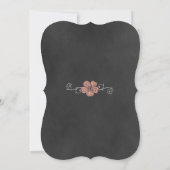 Wild Peach Rose Chalkboard Bridal Einladung (Rückseite)