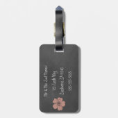 Wild Peach Rose Chalkboard Gepäckanhänger (Rückseite vertikal)