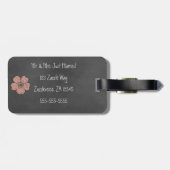 Wild Peach Rose Chalkboard Gepäckanhänger (Rückseite horizontal)