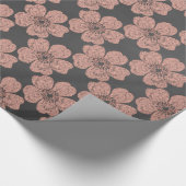Wild Peach Rose Chalkboard Geschenkpapier (Ecke)