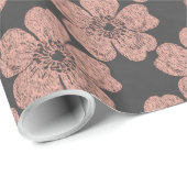 Wild Peach Rose Chalkboard Geschenkpapier (Rolleneckpunkt)