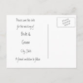 Wild Peach Rose Chalkboard Save the Date Postkarte (Rückseite)
