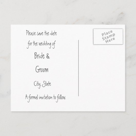 Wild Peach Rose Chalkboard Save the Date Postkarte (Rückseite)