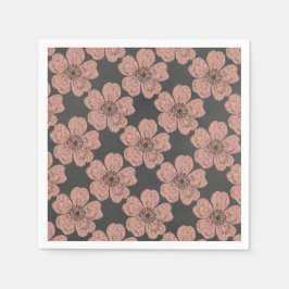 Wild Peach Rose Chalkboard Serviette