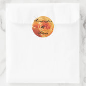 Wild Peach Rose Personalisiert Wedding Runder Aufkleber (Tasche)