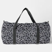 Wild Personalisierter Graue und schwarzer Leopard Duffle Bag (Vorderseite)