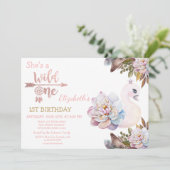 Wild, Pfeile, schwanke Blume, Boho Birthday Einladung (Stehend Vorderseite)