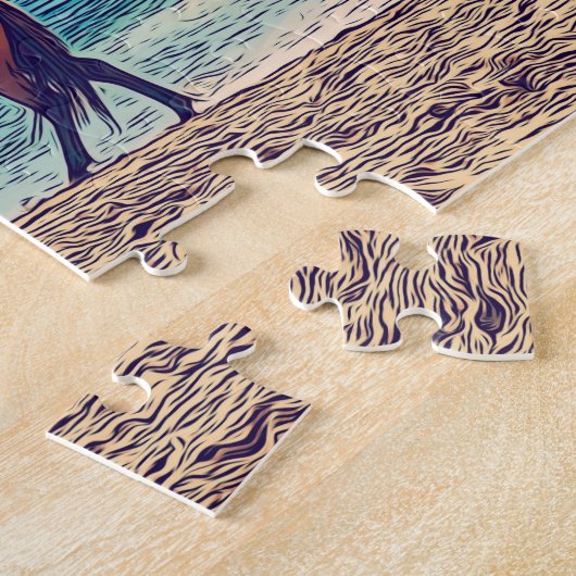 Wild Pferd Beach Niedlich Personalisiert Puzzle (Seite)