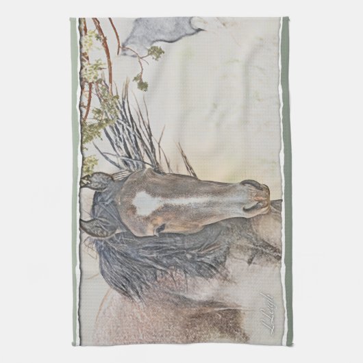 Wild Pferd Blick Geschirrtuch (Vertikal)