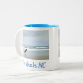 Wild Pferde Außenbanks OBX Corolla NC Zweifarbige Tasse (Vorderseite Links)