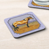 Wild Pferde Buckskin Hengst Lila Getränkeuntersetzer (Linke Seite)