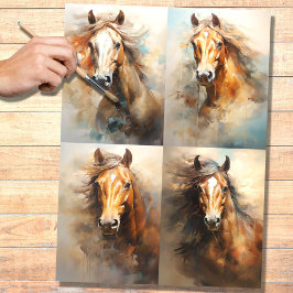 Wild Pferde Collage 1 Dekoupage Paper Seidenpapier