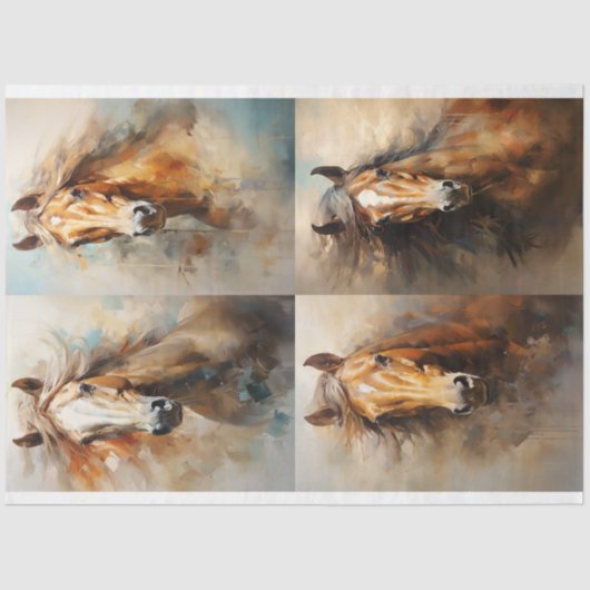 Wild Pferde Collage 1 Dekoupage Paper Seidenpapier (Vorderseite)