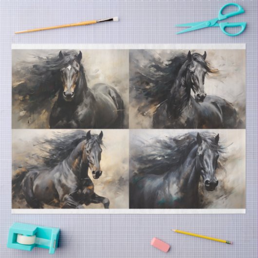 Wild Pferde Collage 3 Decoupage Paper Seidenpapier (Basteln)