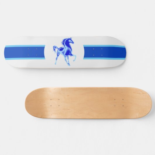 Wild Pferde Skateboard - Blau (Horizontal)