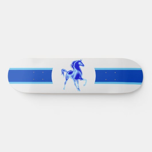 Wild Pferde Skateboard - Blau (Horizontal)