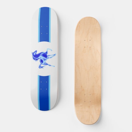 Wild Pferde Skateboard - Blau (Vorderseite)