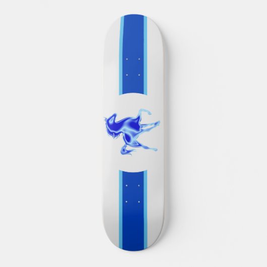 Wild Pferde Skateboard - Blau (Vorderseite)