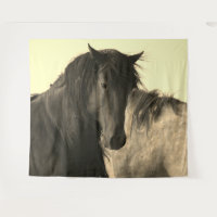 WILD PFERDE VON UTAH BLACK STALLION Tapestry