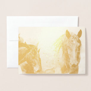 WILD PFERDE VON UTAH MARE UND FOAL Foil Card Folienkarte