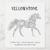 Wild Pferde Western Design Custom Wine Labels Weinetikett (Einzelnes Label)