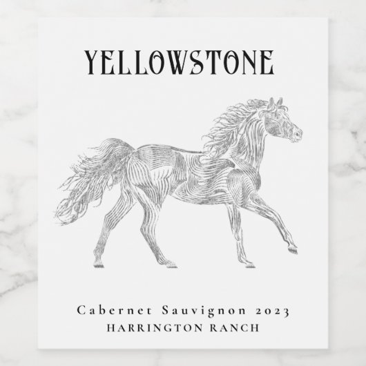 Wild Pferde Western Design Custom Wine Labels Weinetikett (Einzelnes Label)