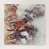 Wild Pferde Western Puzzle (Horizontal)