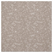 Wild Pilz Botanische Drucksubstanz in Taupe Stoff (Muster)