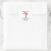 Wild Pilze Cotgore Forest HandGezeichnet Quadratischer Aufkleber (Tasche)