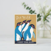 Wild, Pinguine Postkarte (Stehend Vorderseite)